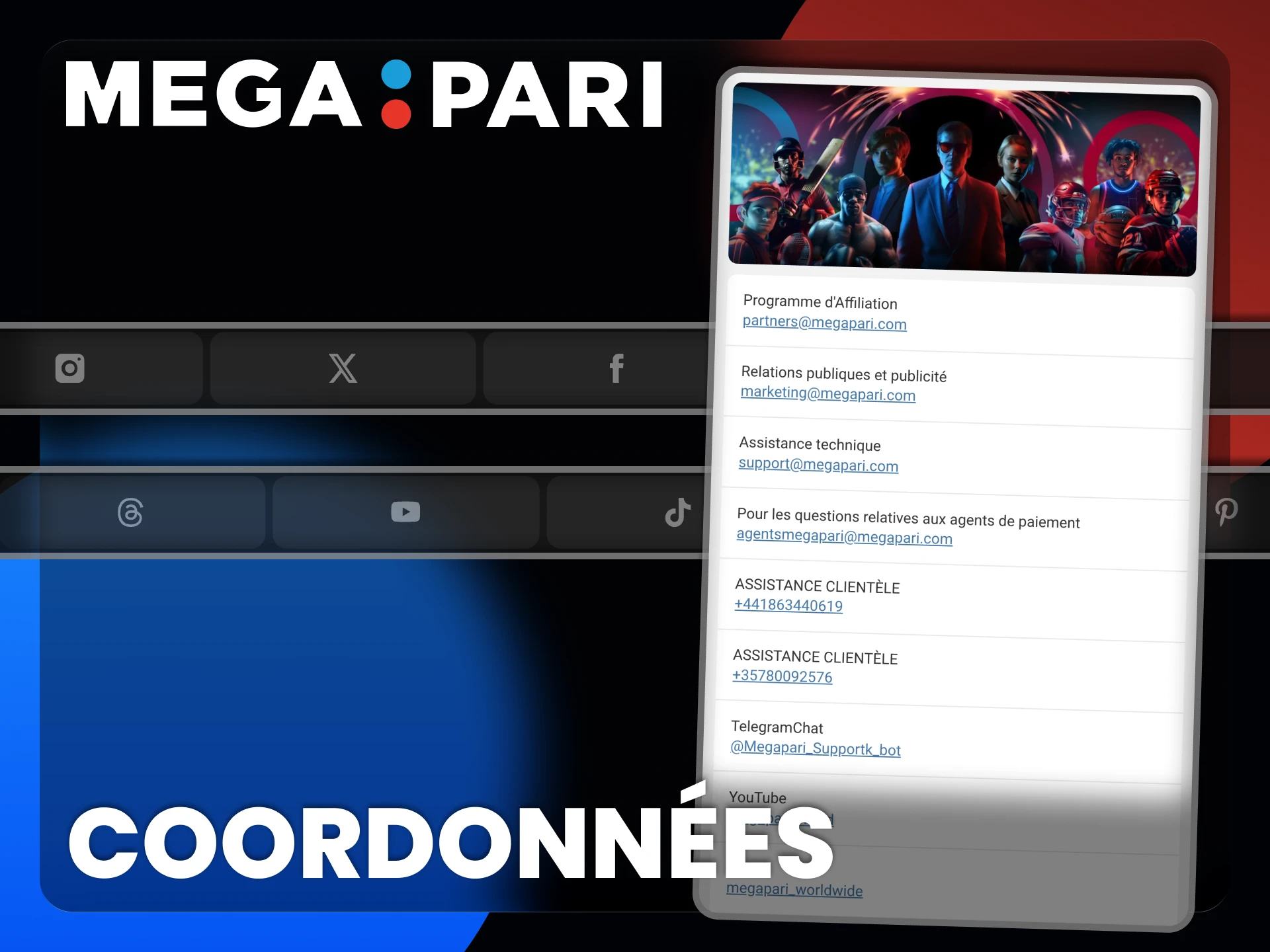 Vous pouvez facilement contacter le service clientèle de Megapari.
