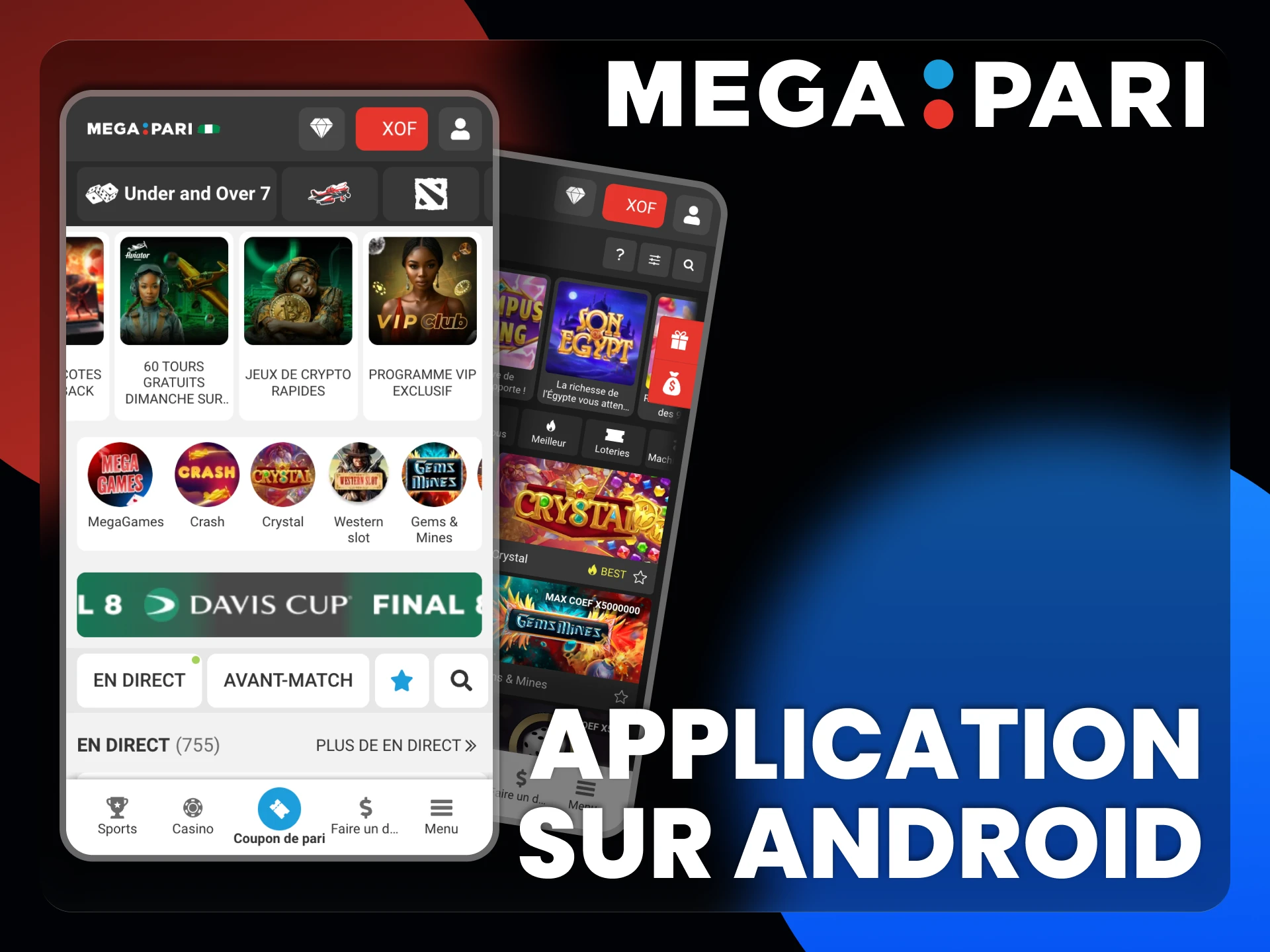 Vous pouvez installer PWA du site web Megapari.