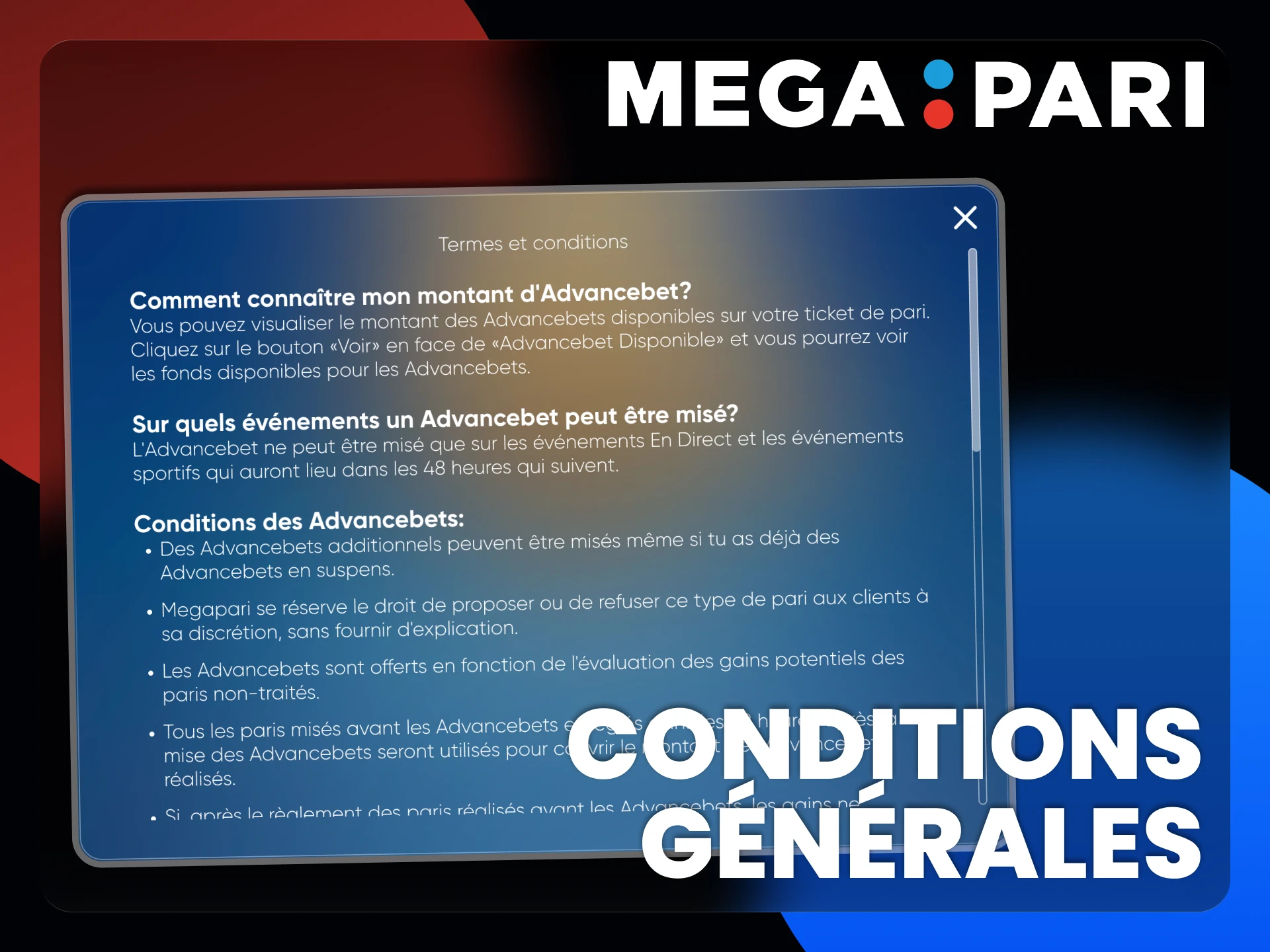 Suivez les règles afin d'activer avec succès les bonus sur Megapari.