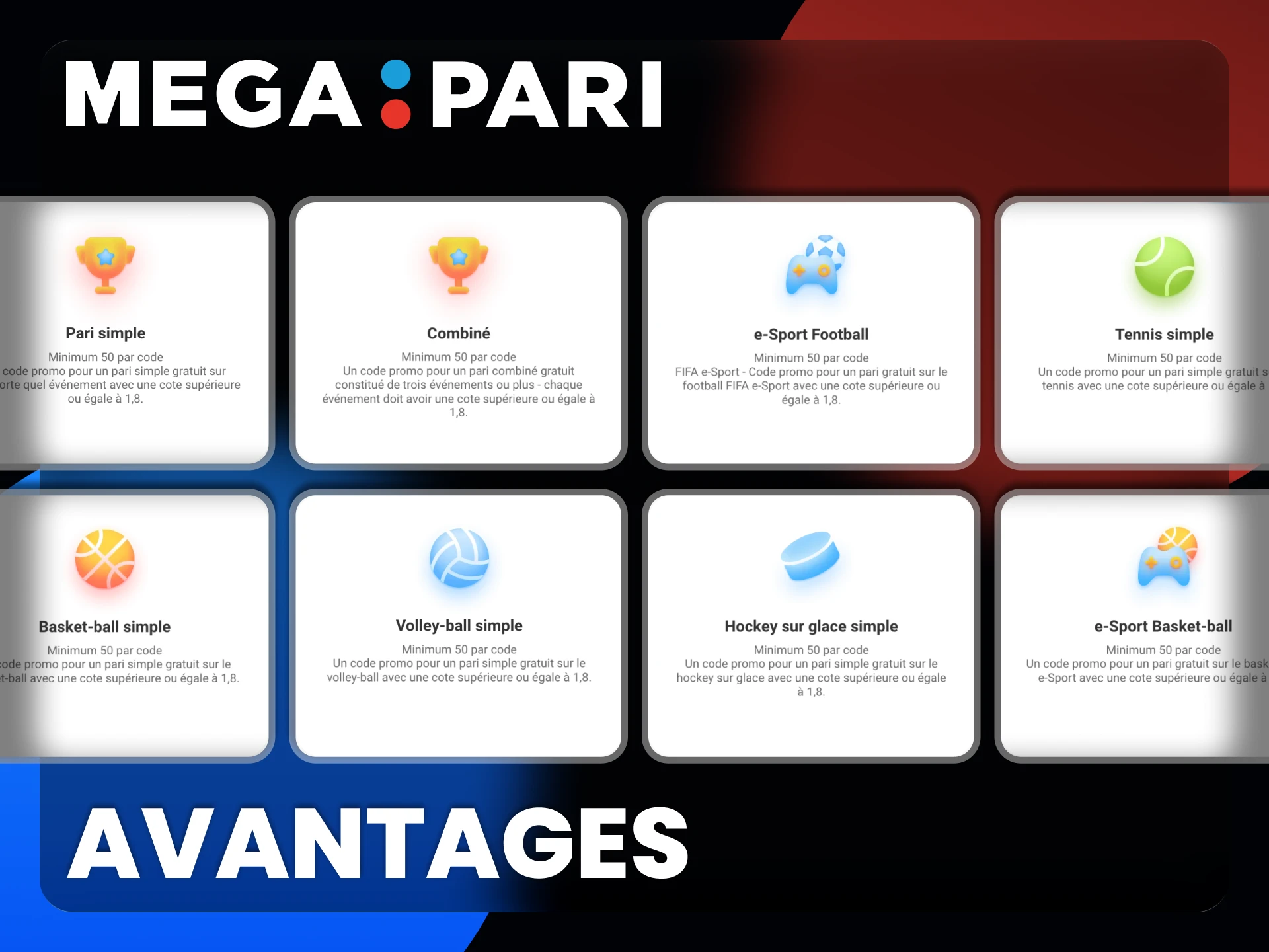 Profitez des avantages des coupons Megapari.