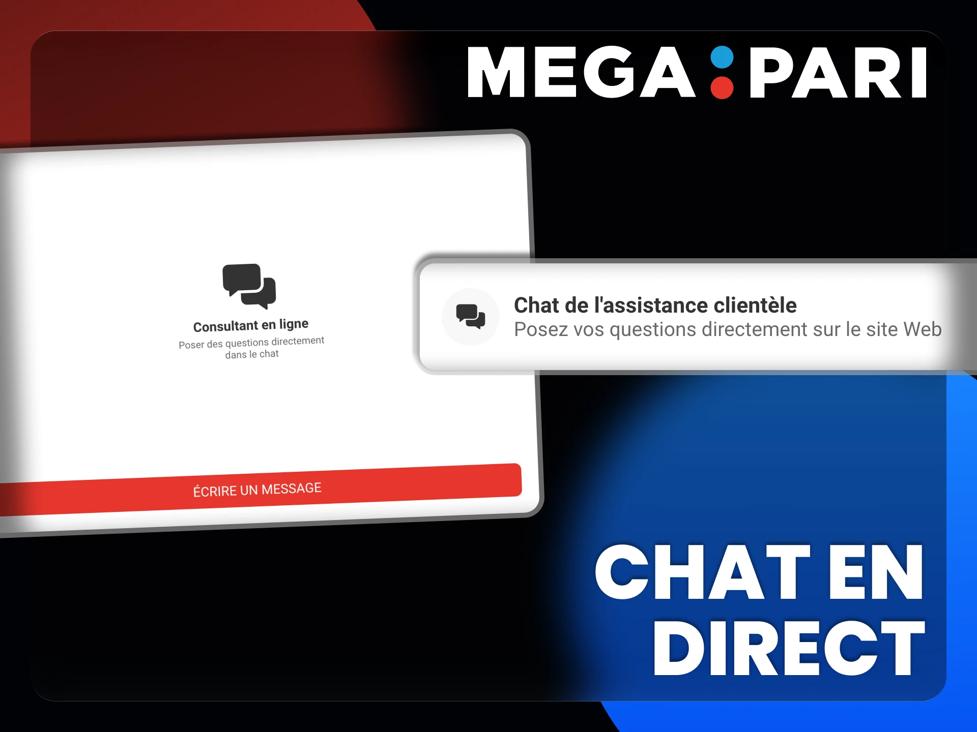 Envoyez un message avec votre problème dans le chat en direct Megapari.