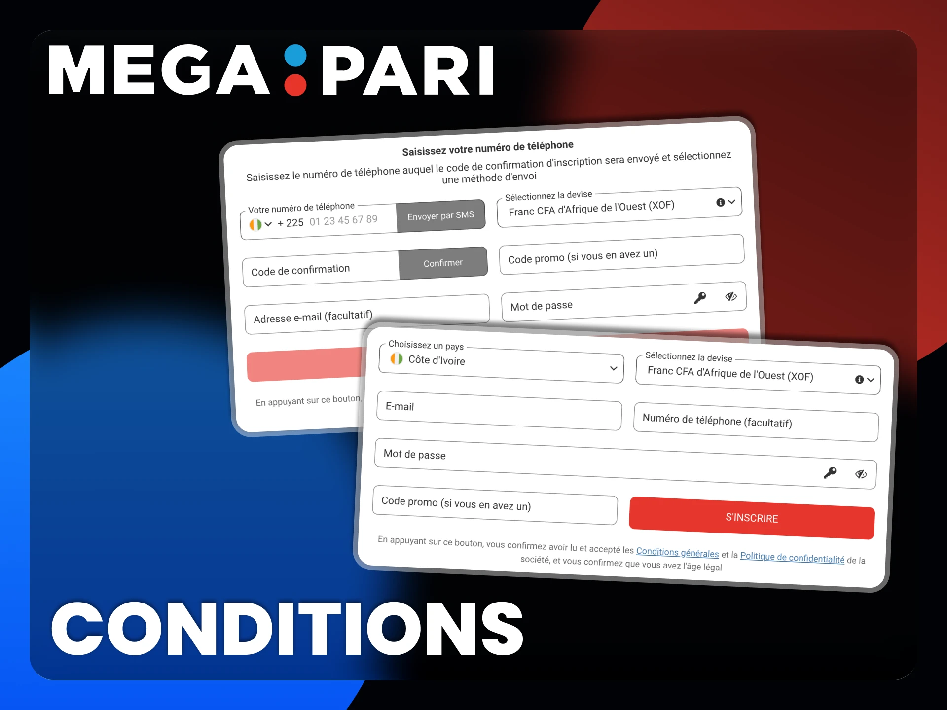 Répondez à certaines exigences pour vous inscrire sur la plateforme Megapari.