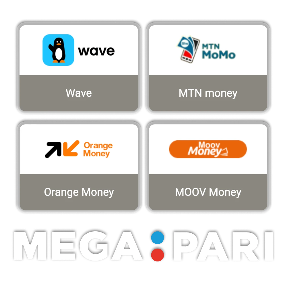 Le casino Megapari propose de nombreux moyens de paiement populaires.