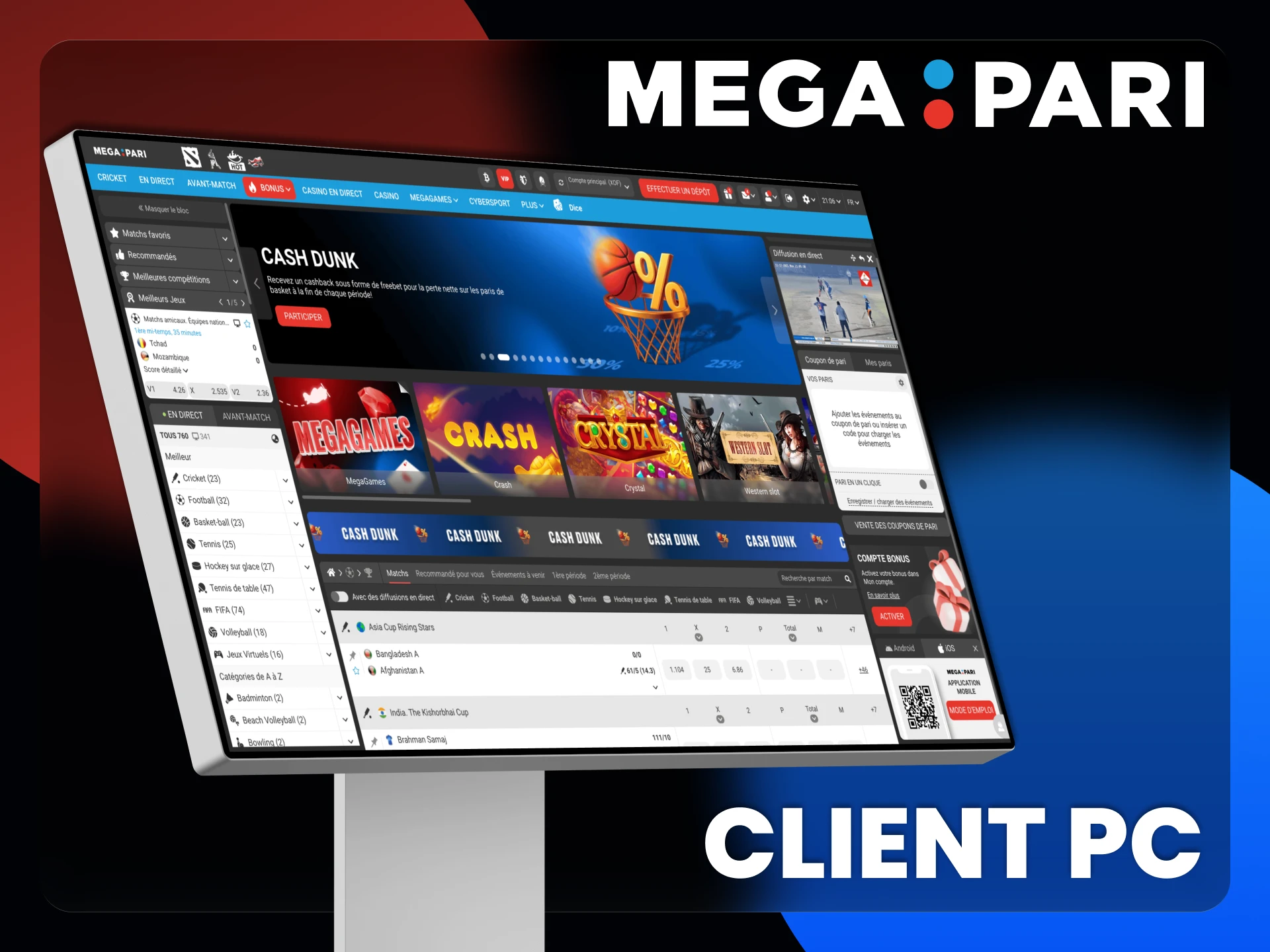 Pariez directement depuis votre ordinateur avec le client PC Megapari.