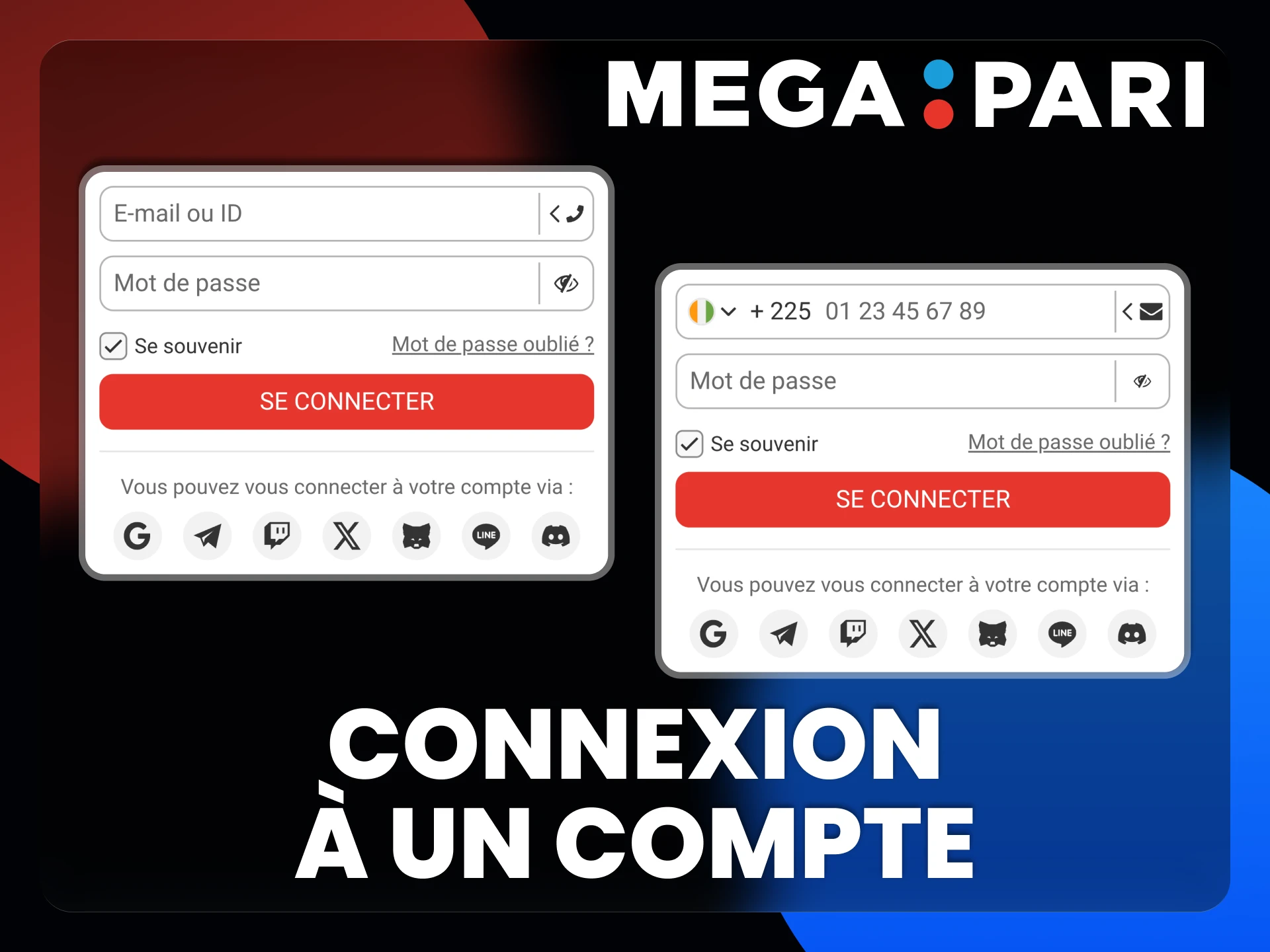 Le processus de connexion à Megapari est rapide et facile.