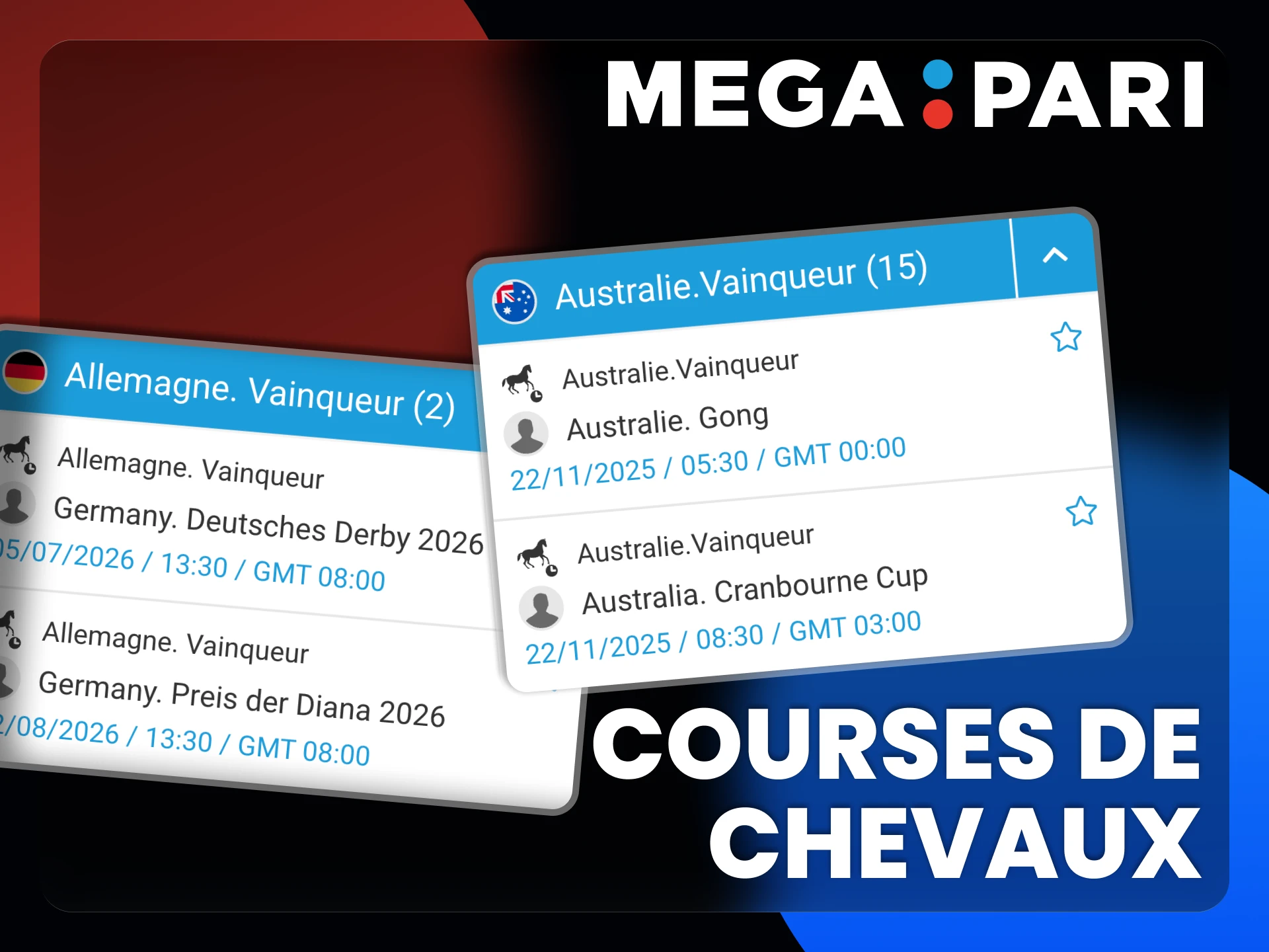 La plateforme officielle Megapari soutient les amateurs de courses hippiques.