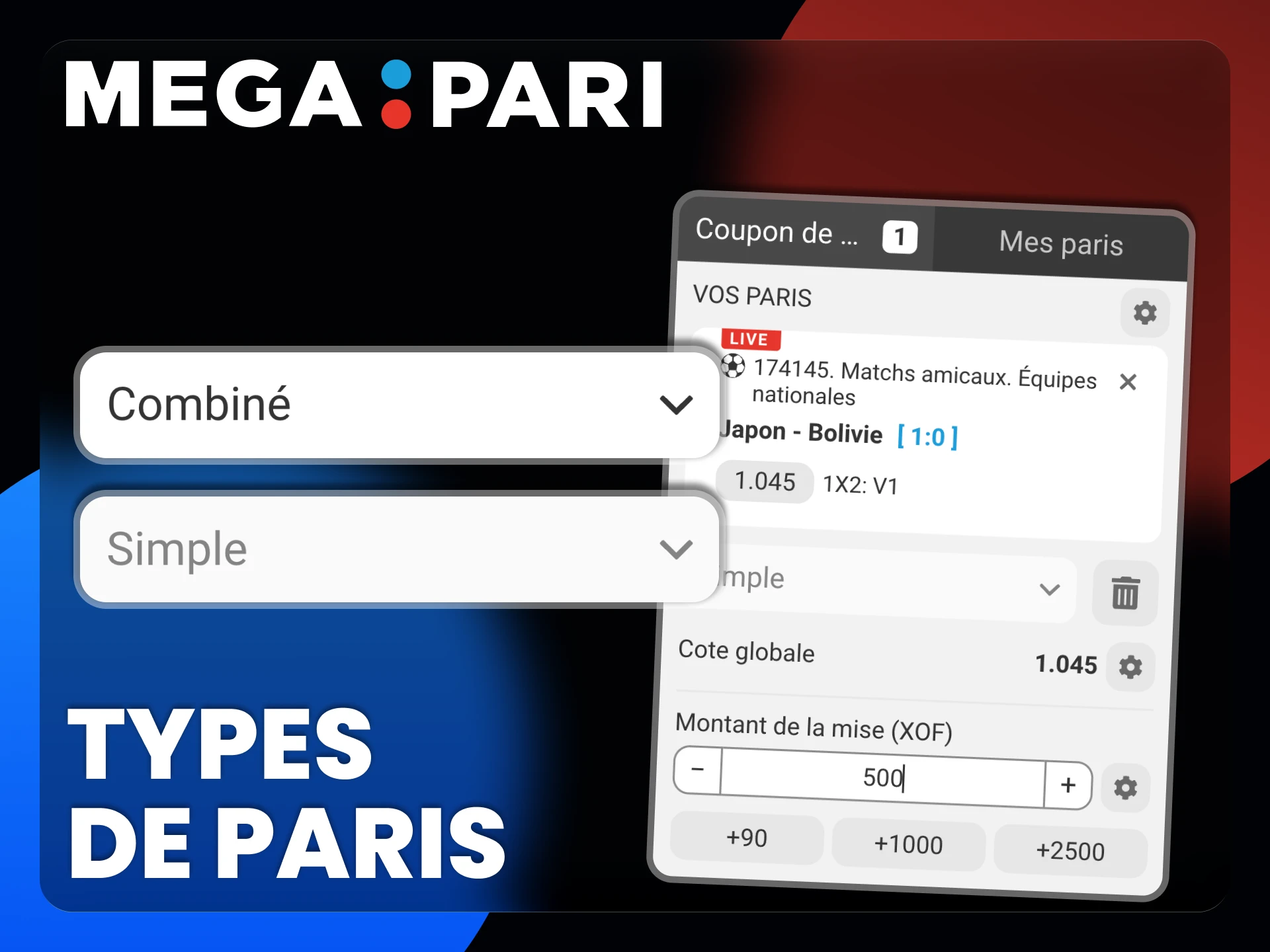 Créez différentes combinaisons de paris Megapari pour augmenter vos gains.